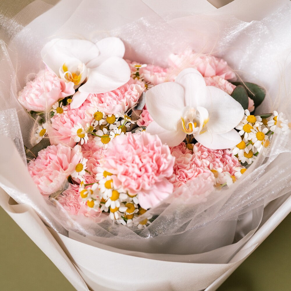 Carnation and Phalaepnosis Bouquet