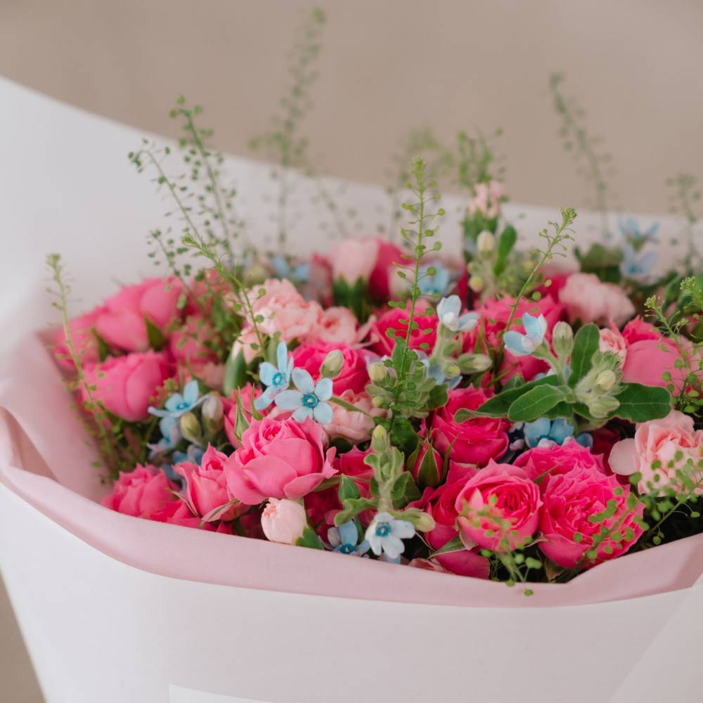 Spray Roses and Tweedia Bouquet