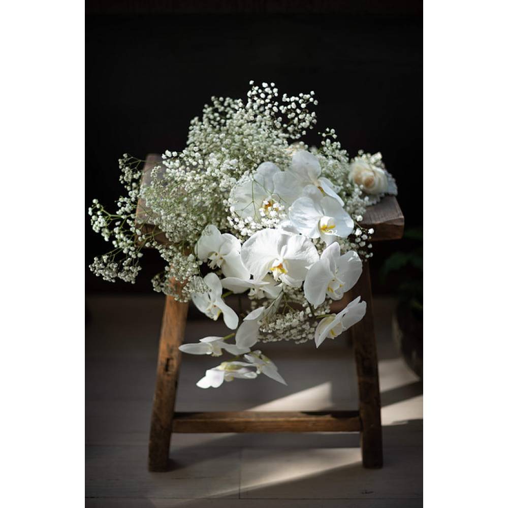 Baby's Breath and Phalaenopsis Bridal Bouquet