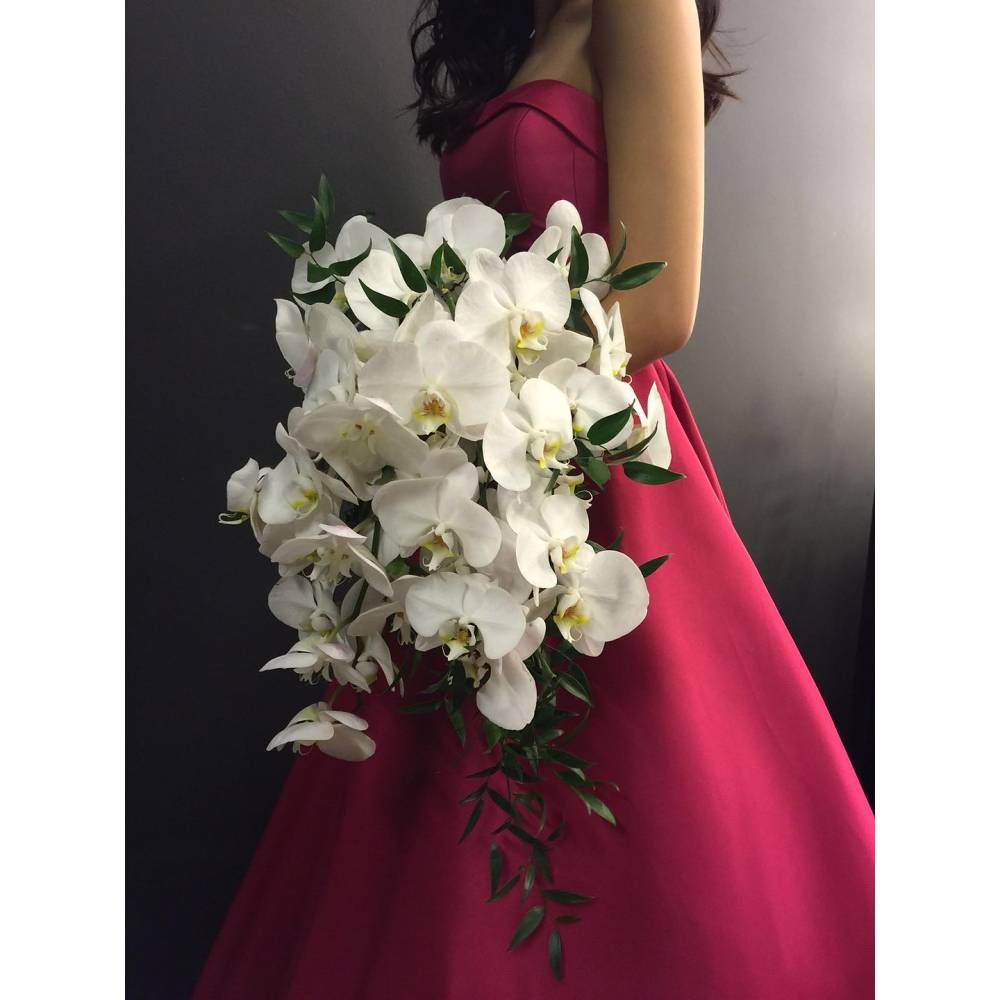 Phalaenopsis Cascading Bridal Bouquet