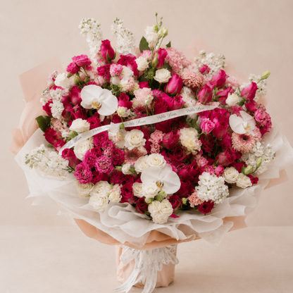 Grandeur Dark Pink Rose Bouquet