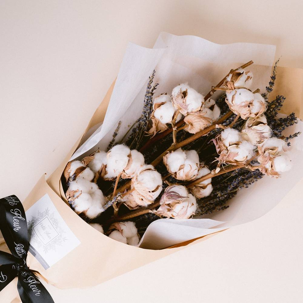 Cotton and Lavender Bouquet