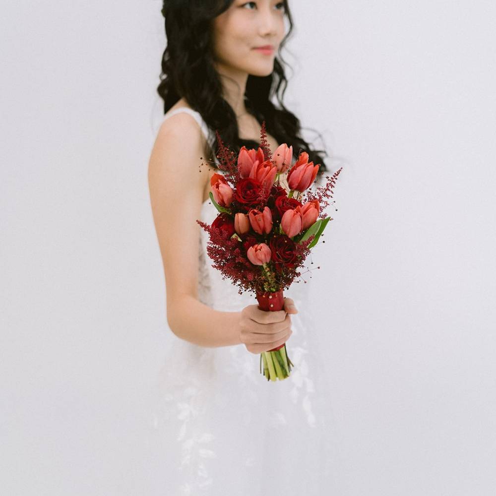 Red Tulip Bridal Bouquet