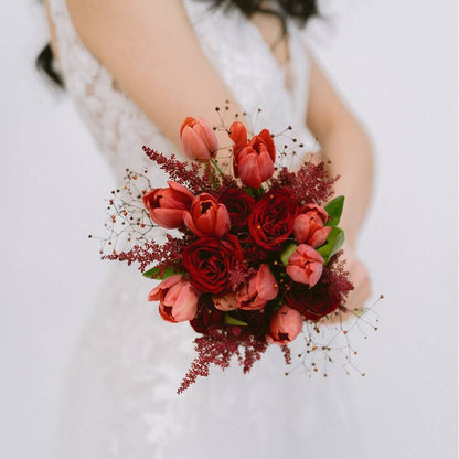 Red Tulip Bridal Bouquet