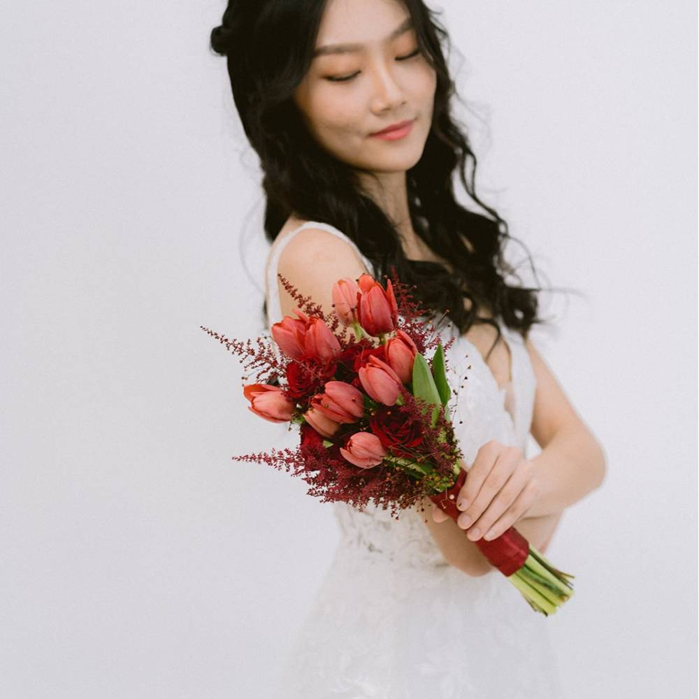 Red Tulip Bridal Bouquet