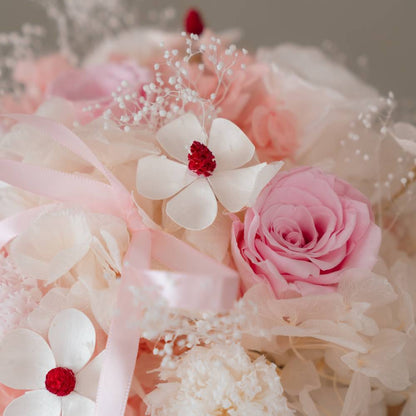 Preserved Pink Hydrangea & Carnation Flower Box