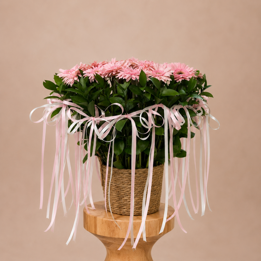 Gerbera Daisy Basket Arrangement