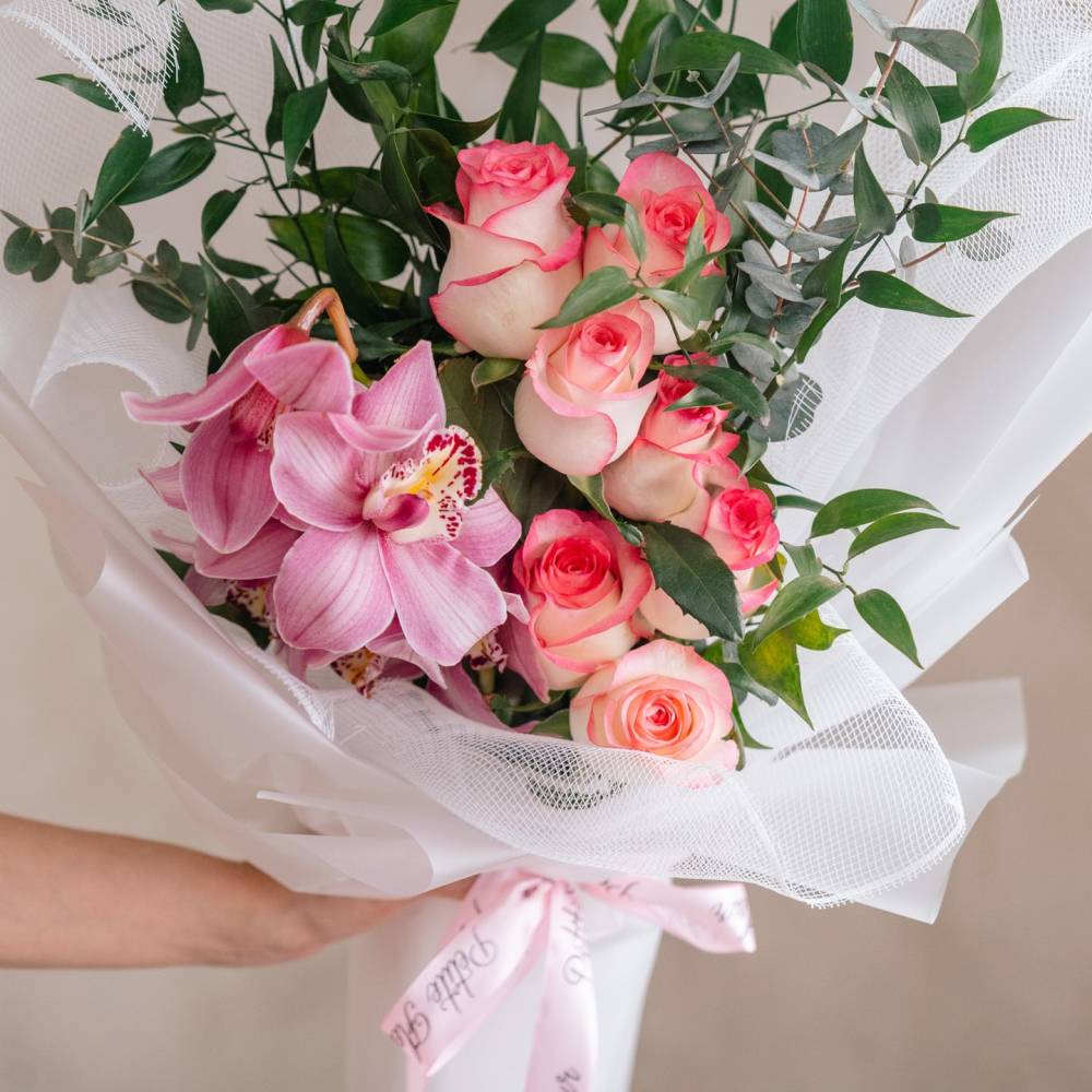 Luxe Cymbidium & Rose Bouquet