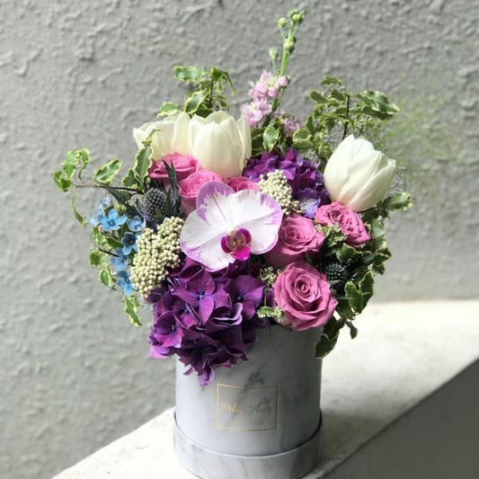 Petite Round Flower Box - Fresh Blooms
