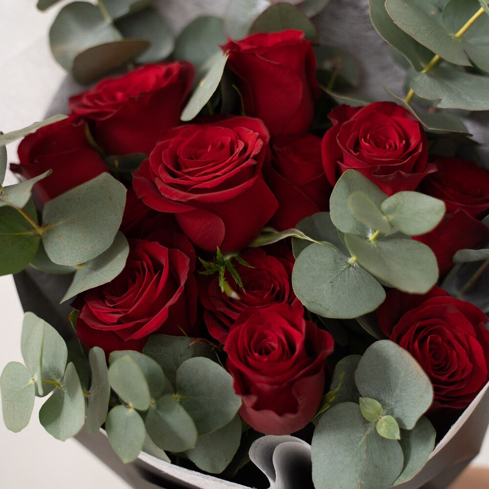 Roses and Eucalyptus Bouquet