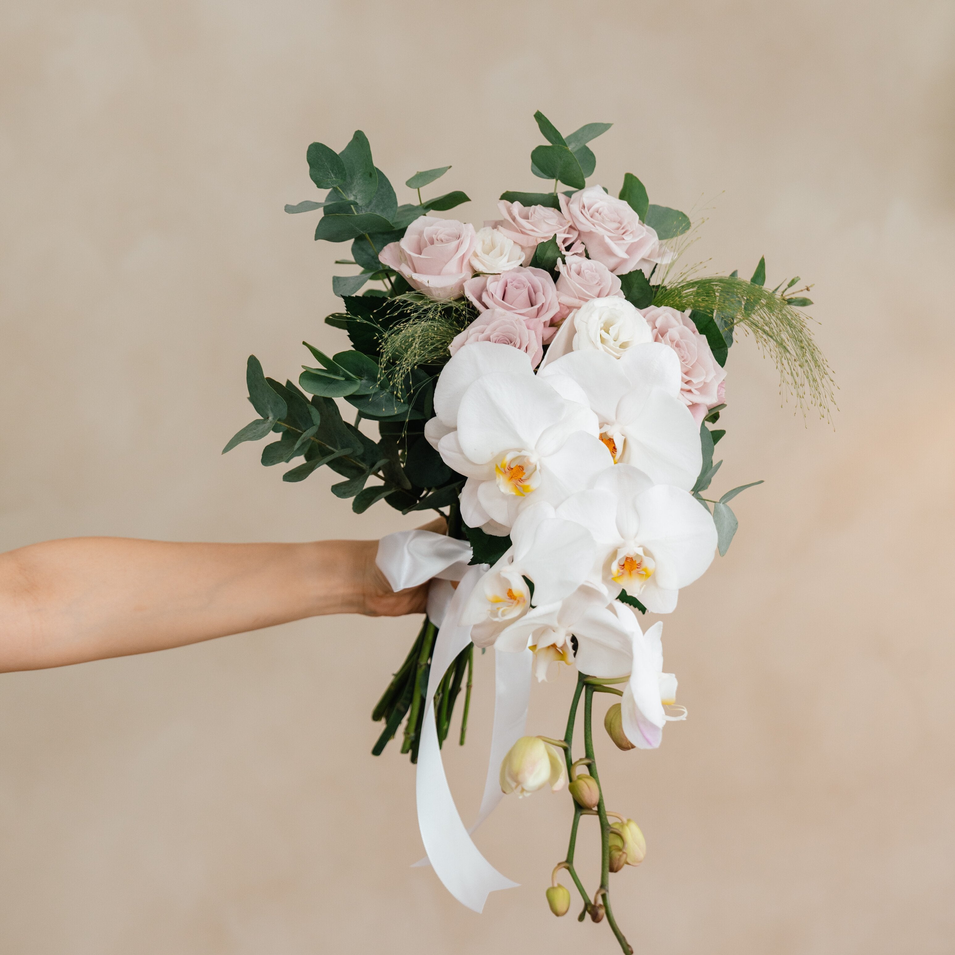 Orchid Veil Bridal Bouquet